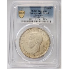 AUSTRALIA 1937 . CROWN . PCGS GENUINE